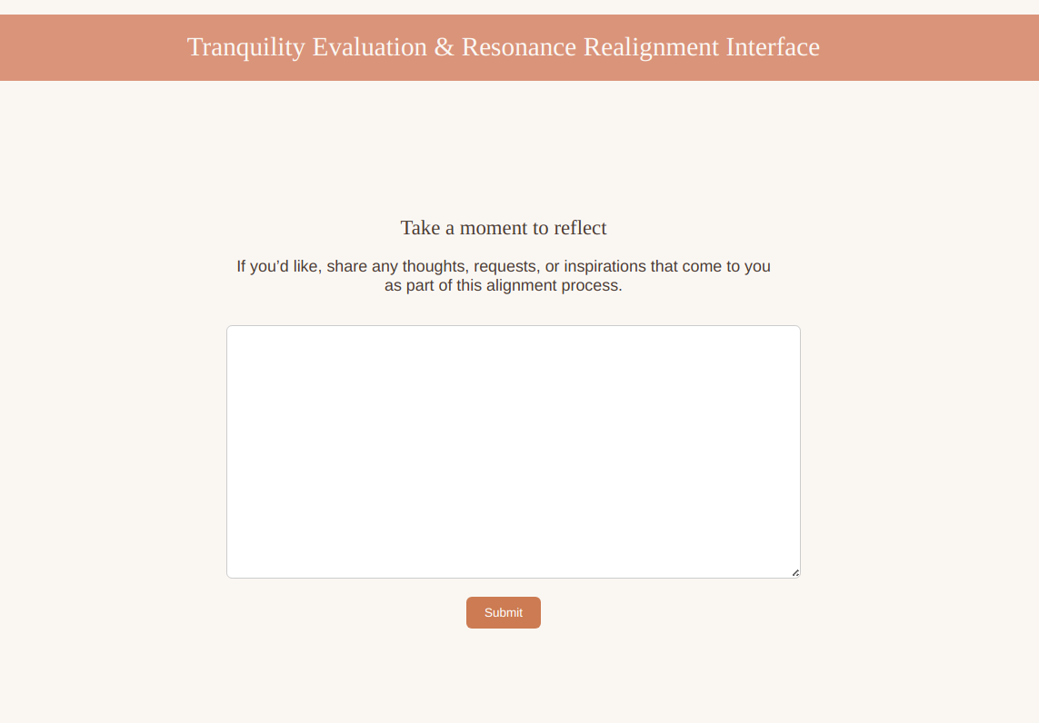 The Tranquility Eval & Resonance Realignment Interface